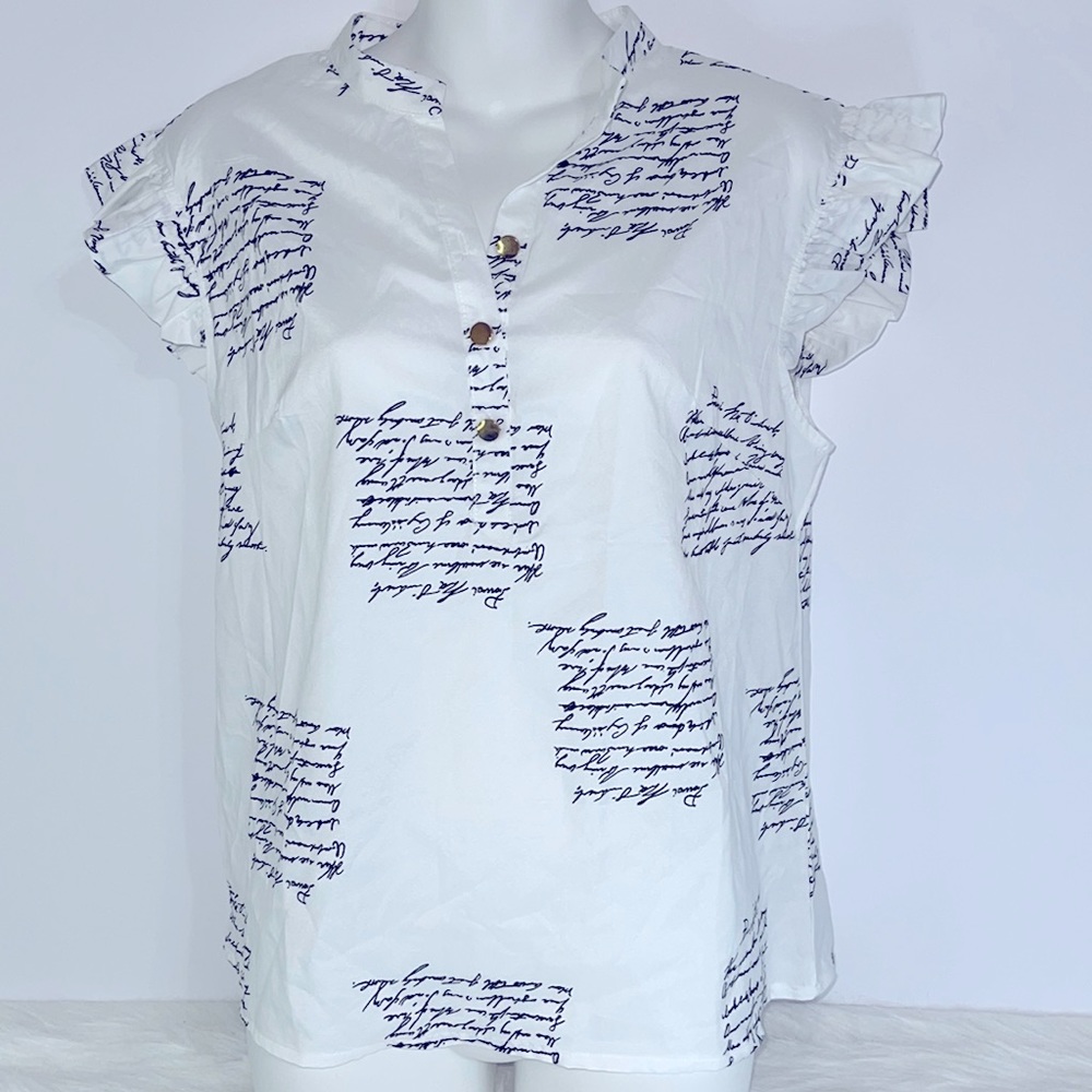 White blouse with letters